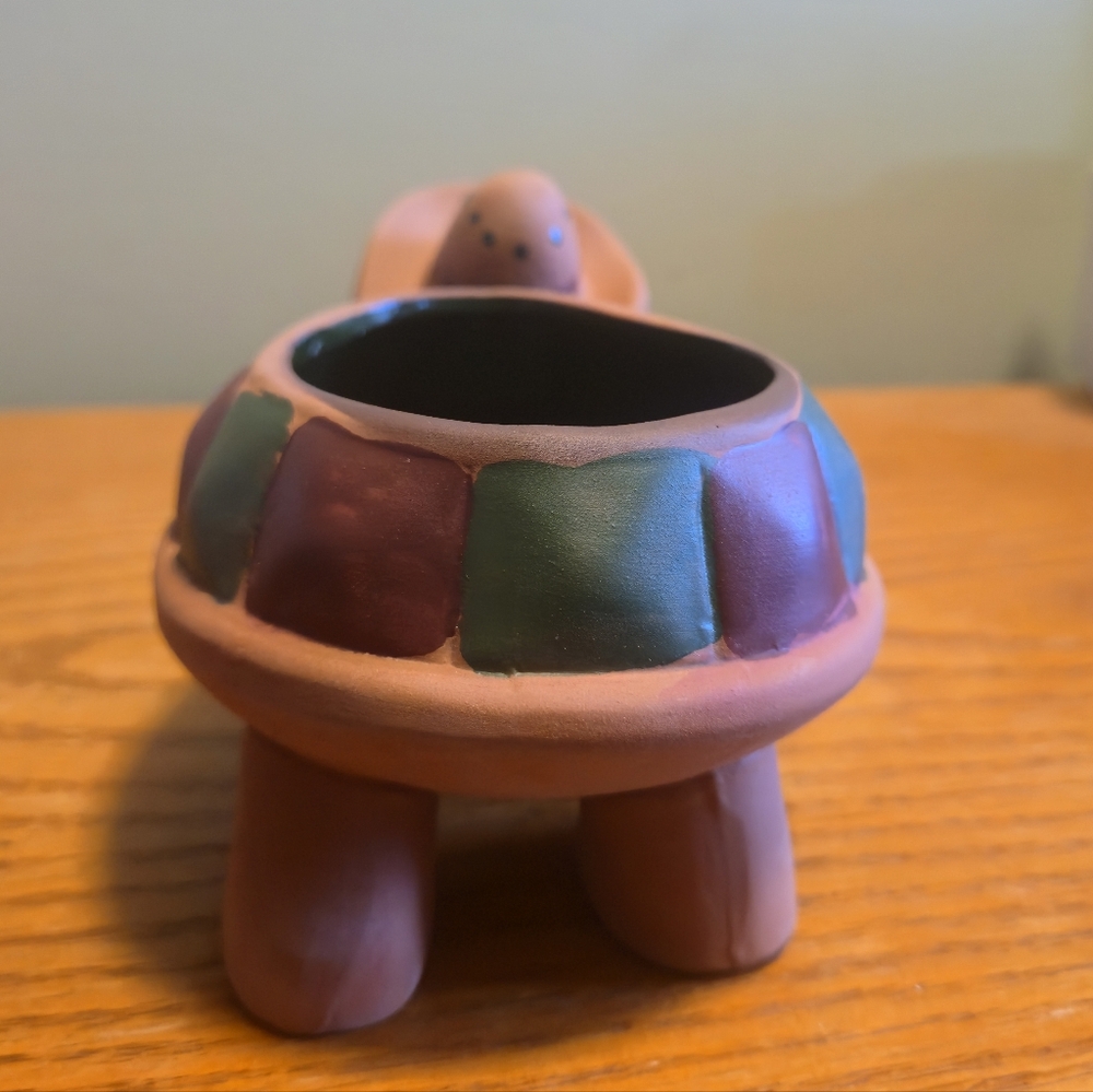 Linx Trade Group Salsa Turtle Dish Bowl Planter Southwestern Terracotta Pottery - Picture 3 of 11